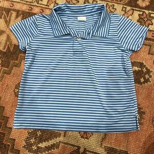 Edgehill Collection blue striped performance polo, 24 month